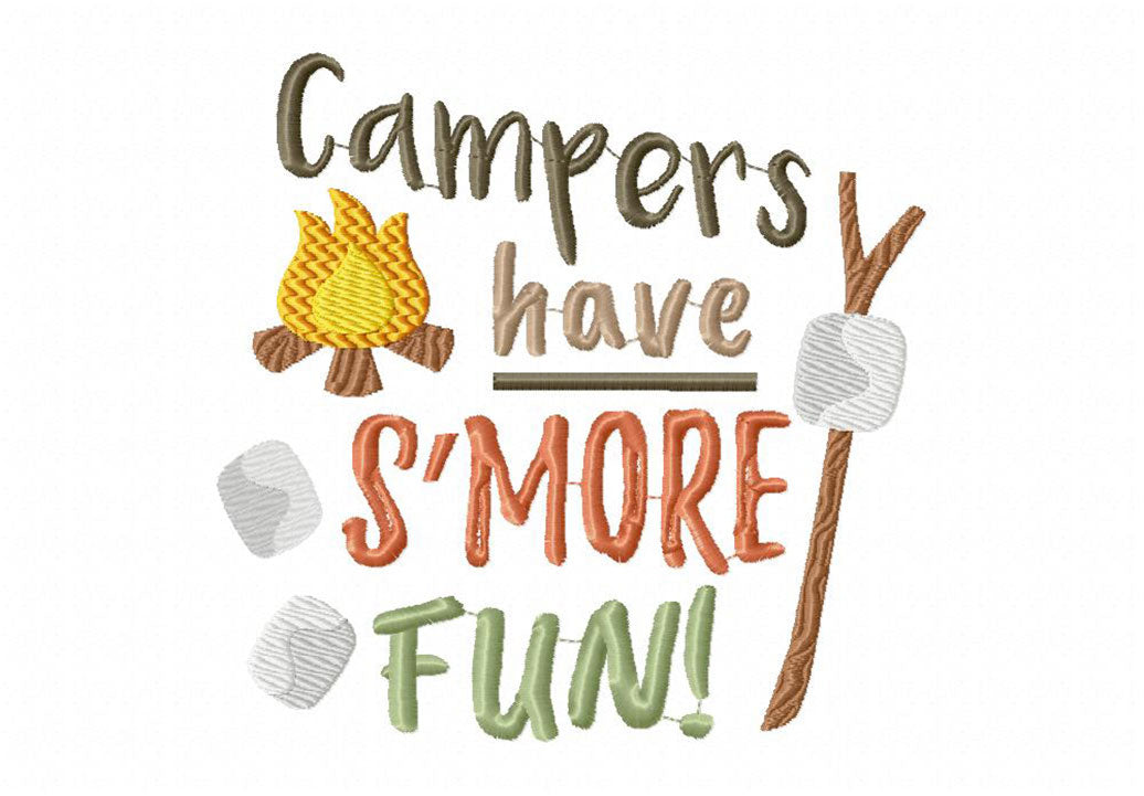 Camping Embroidery T-Shirts