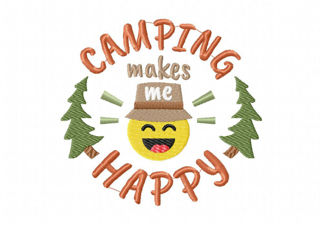 Camping Embroidery T-Shirts