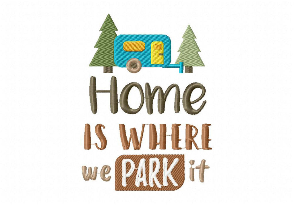 Camping Embroidery T-Shirts