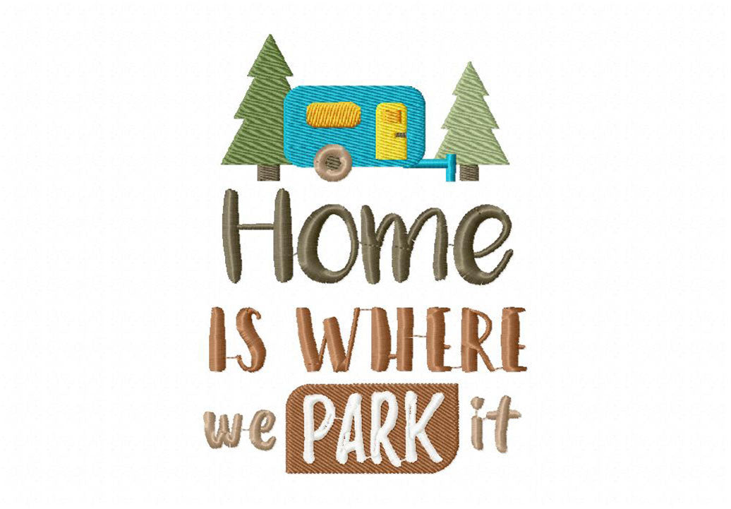 Camping Embroidery T-Shirts