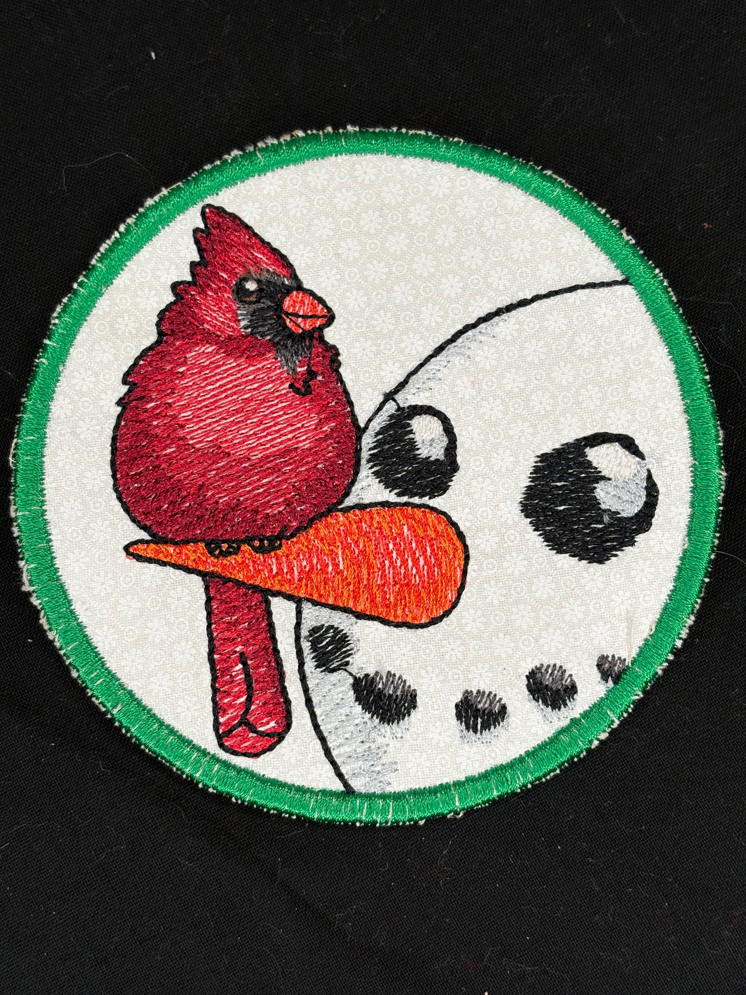 Winter Birds Peeking Snowman Coasters