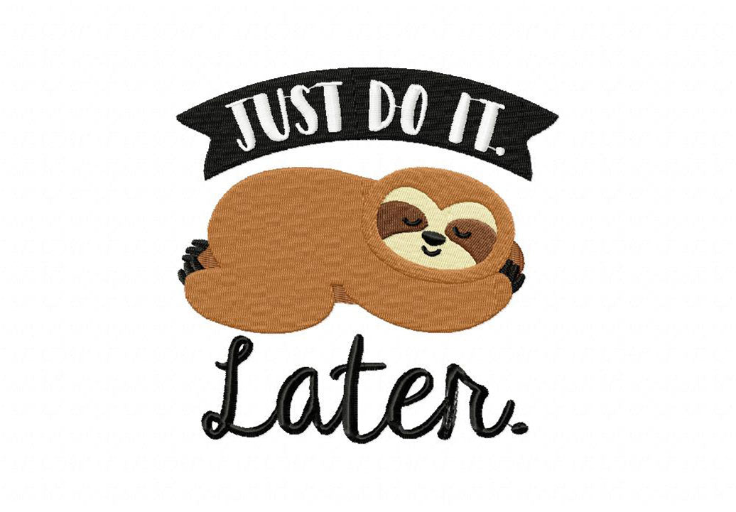 Sloth Embroidery T-Shirts