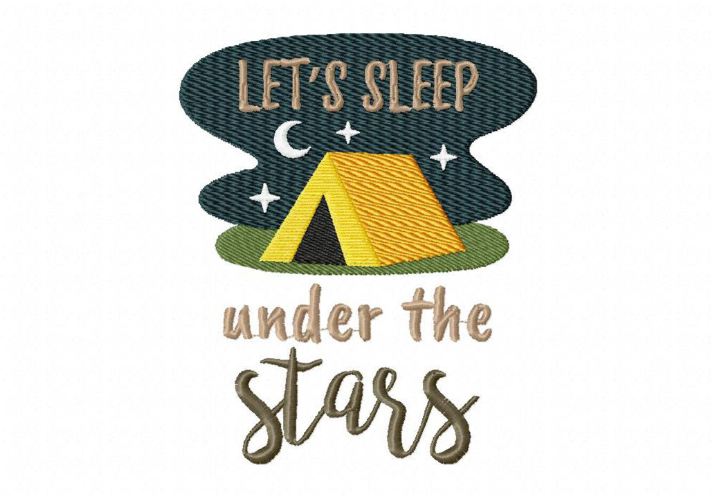 Camping Embroidery T-Shirts