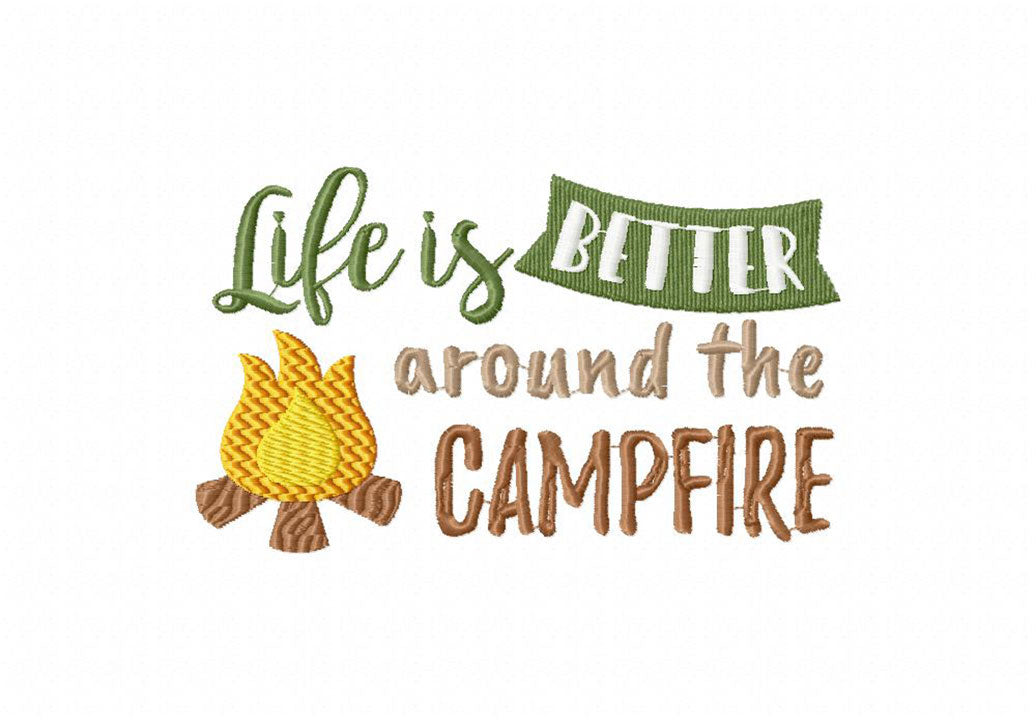Camping Embroidery T-Shirts