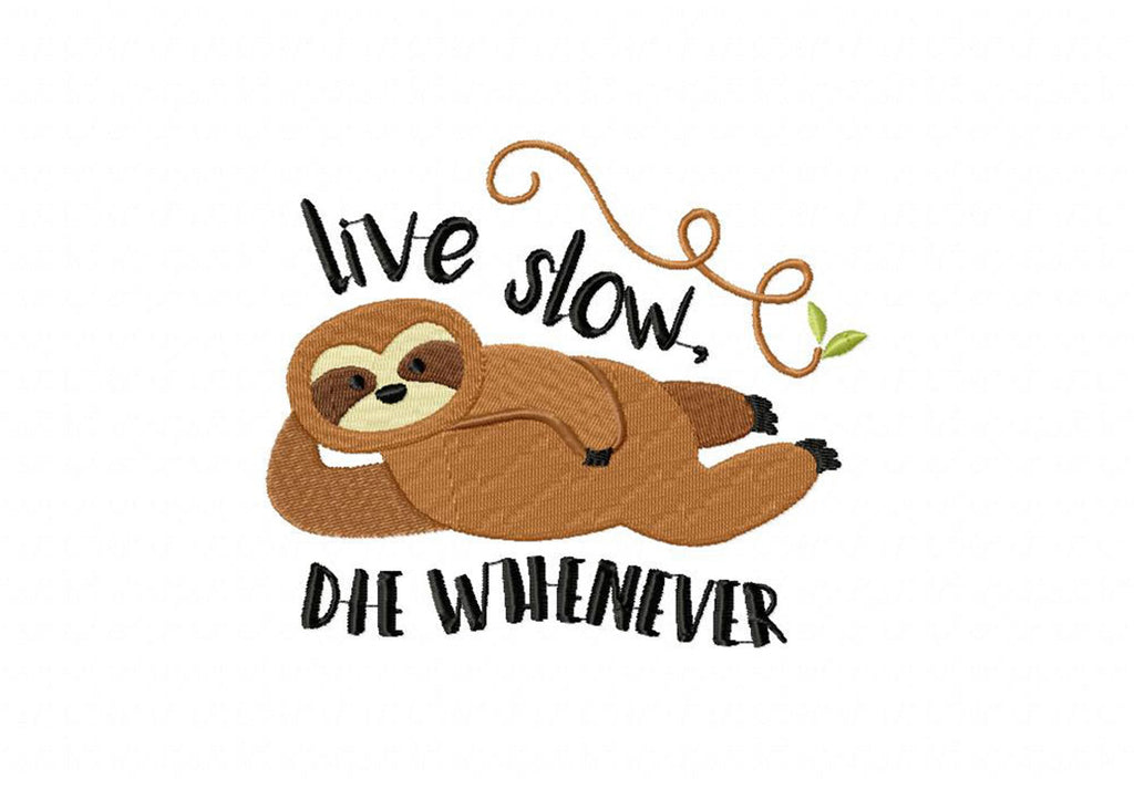 Sloth Embroidery T-Shirts