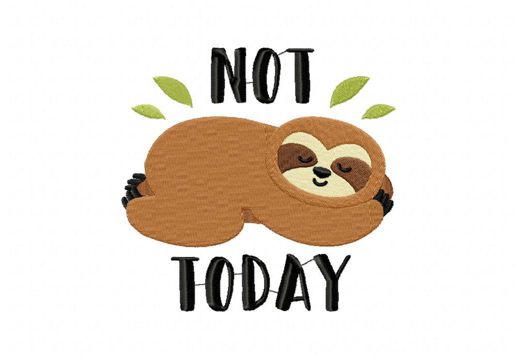 Sloth Embroidery T-Shirts