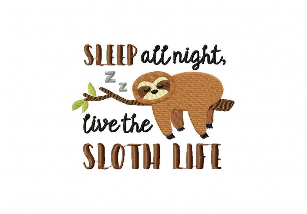 Sloth Embroidery T-Shirts