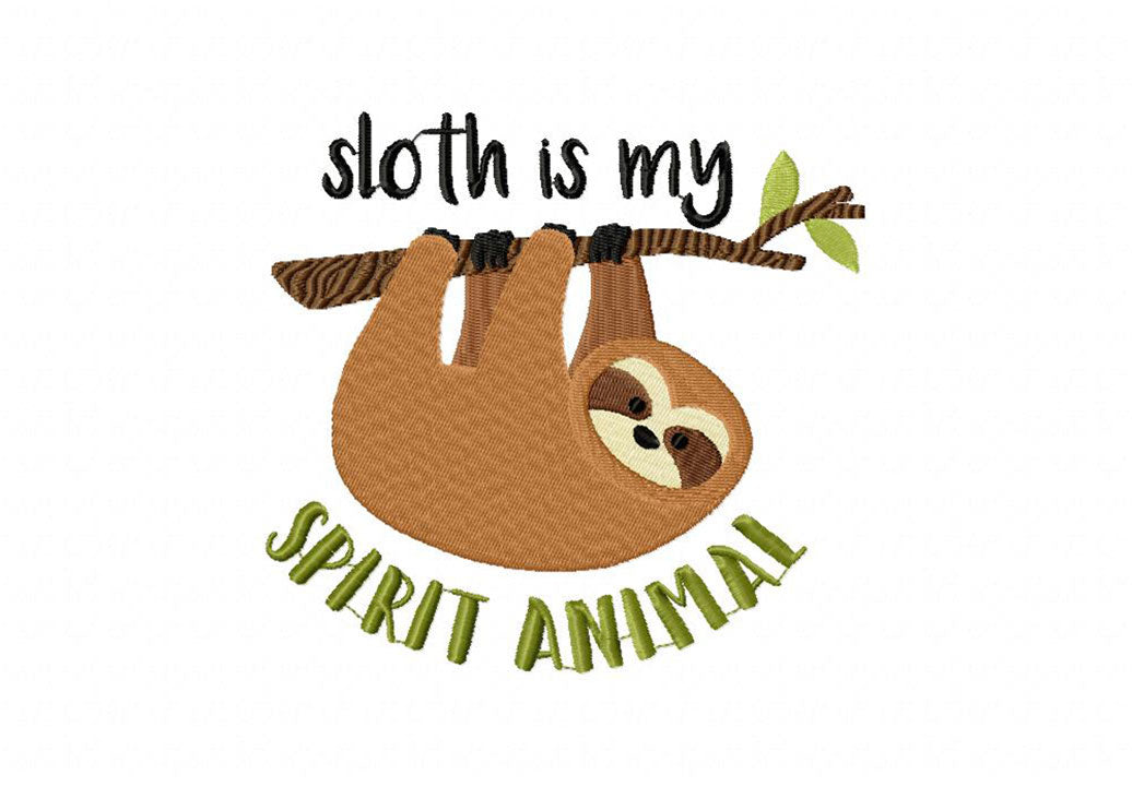 Sloth Embroidery T-Shirts