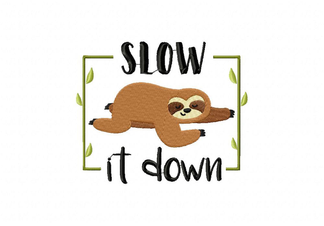 Sloth Embroidery T-Shirts