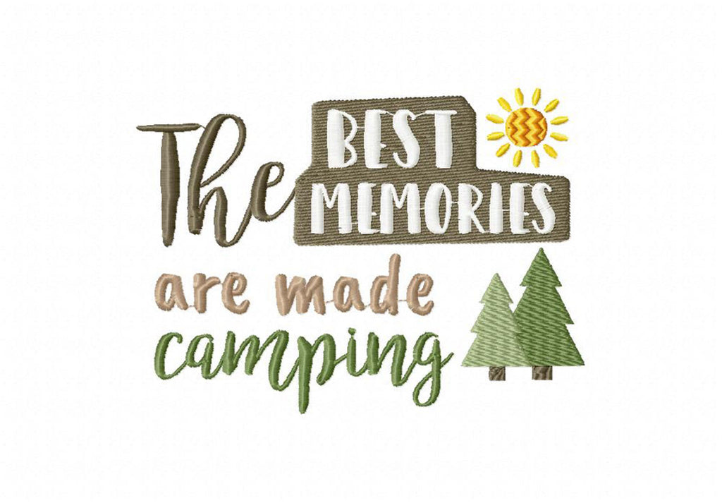 Camping Embroidery T-Shirts